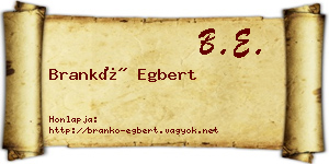 Brankó Egbert névjegykártya